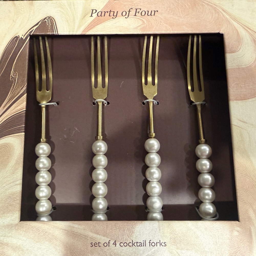 Anthropologie Perla Appetizer Forks | Set of 4 | NIB - Picture 3 of 3